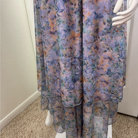 Laundry by Shelli Segal Long Sleeve Floral Mesh Wrap Dress Size 4. D20 - Picture 14 of 17